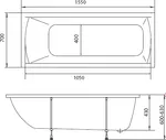 Акриловая ванна Marka One Modern 01мод15570 155x70 прямоугольная, пристенная