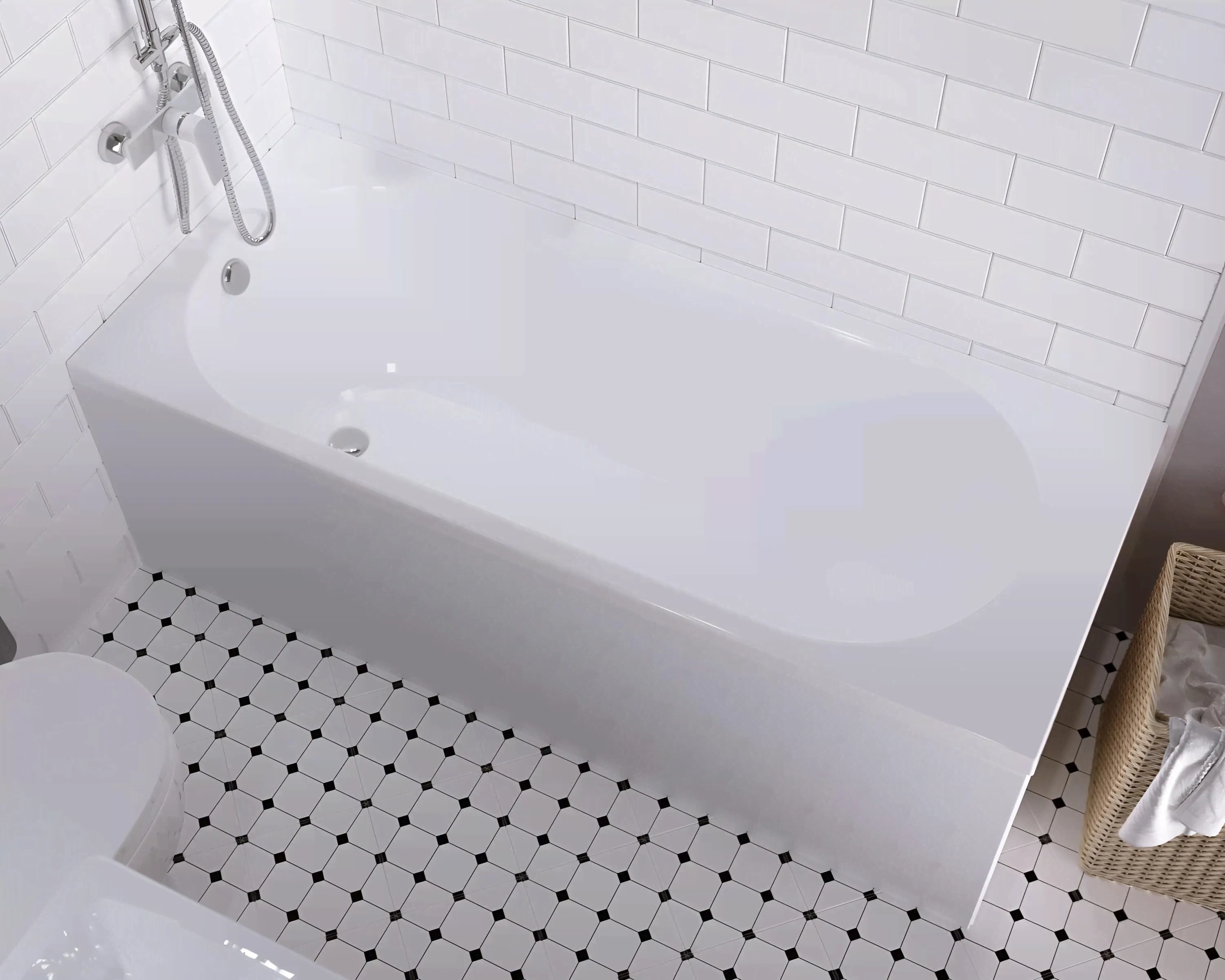 Ванна акриловая Marka One ATLAS 170x70х45 см, белая прямоугольная, с овальной купелью,100% сантехнический литьевой акрил, гарантия 20 лет, 1 Марка (01атл1770)-0