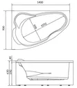 Ванна Marka One Lil 140x90 L 1лил1490л