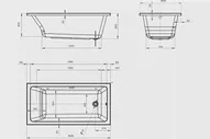 Ванна акриловая Marka One Bianca 180x80 01бья1880 прямоугольная