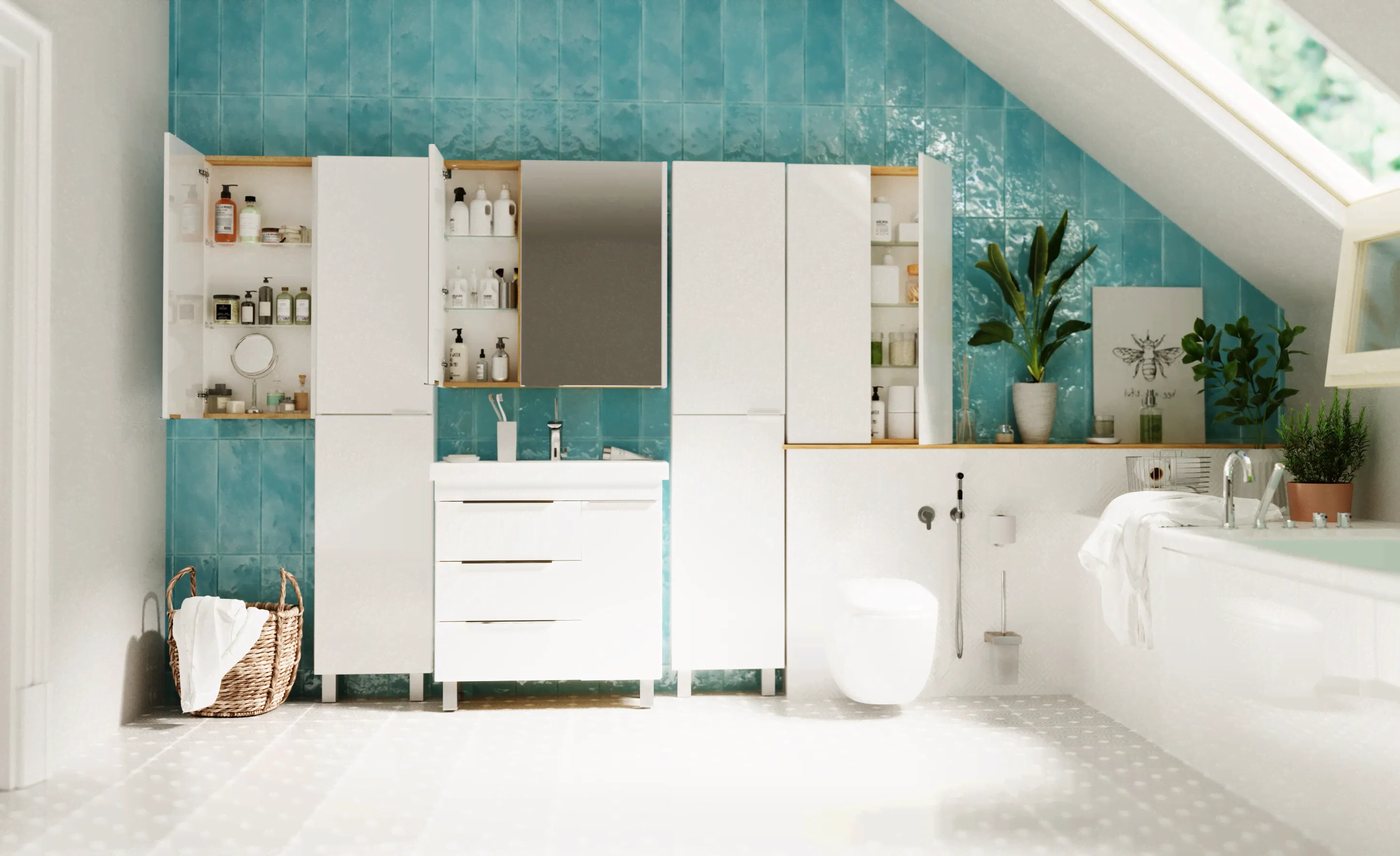 Зеркало-шкаф 1MarKa Gaula 60 White с доводчиками, ручки хром-3