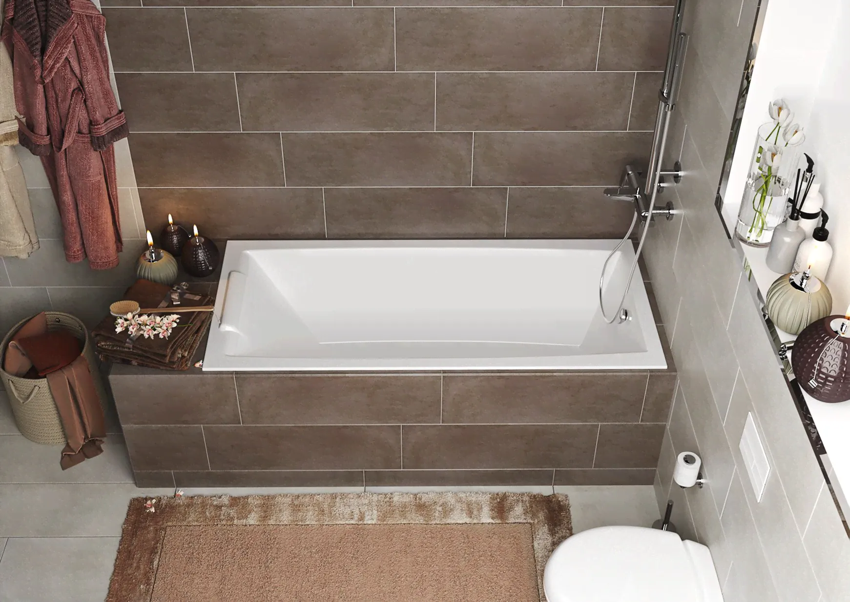 Ванна акриловая Marka One AELITA 170x90 Slim-0
