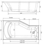 Ванна 1Marka Marka One Convey 170x75 без гидромассажа акрил правосторонняя