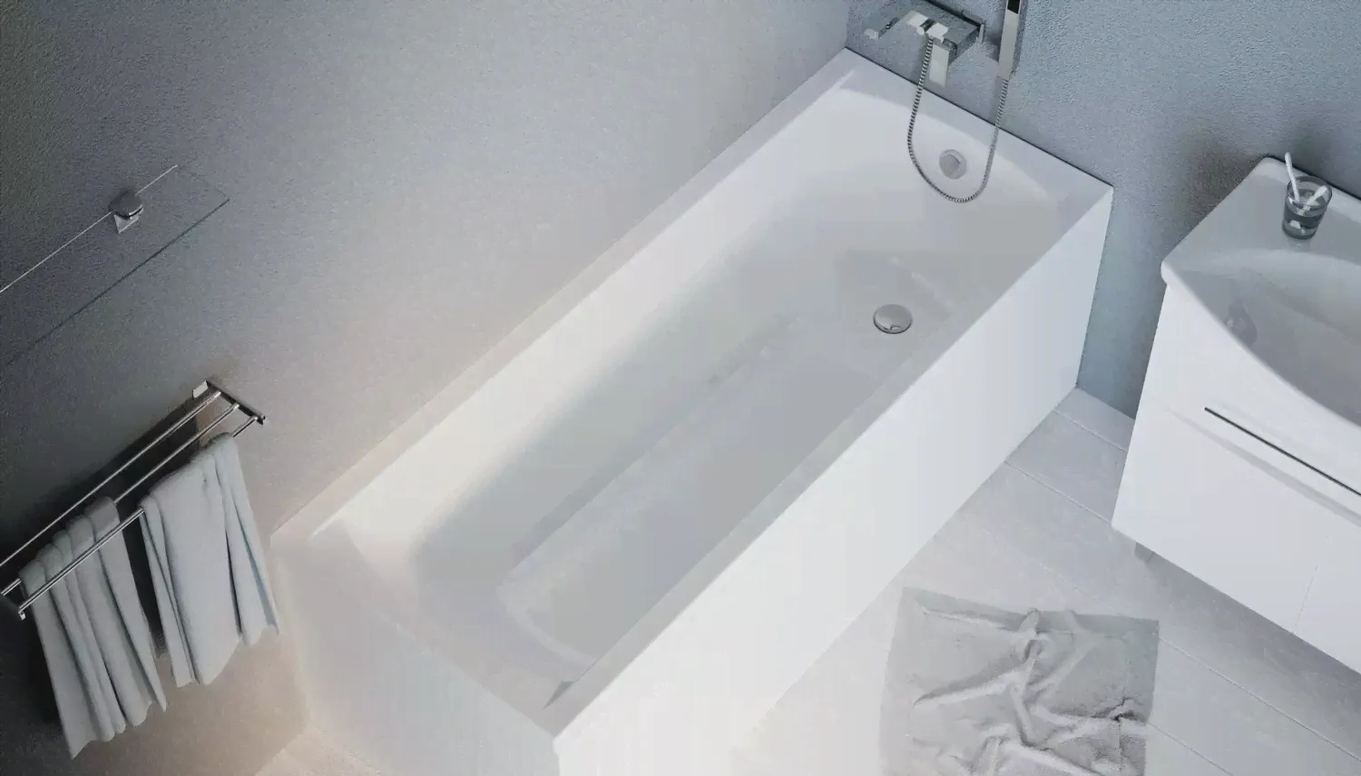 Акриловая ванна Marka One MODERN 175х70 01мод17570 прямоугольная, Белая-3