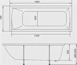 Ванна акриловая Marka One MODERN 180x70 01мод1870
