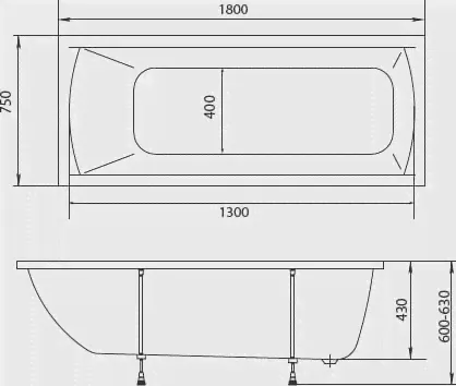 Ванна акриловая Marka One MODERN 180x75 01мод1875-0