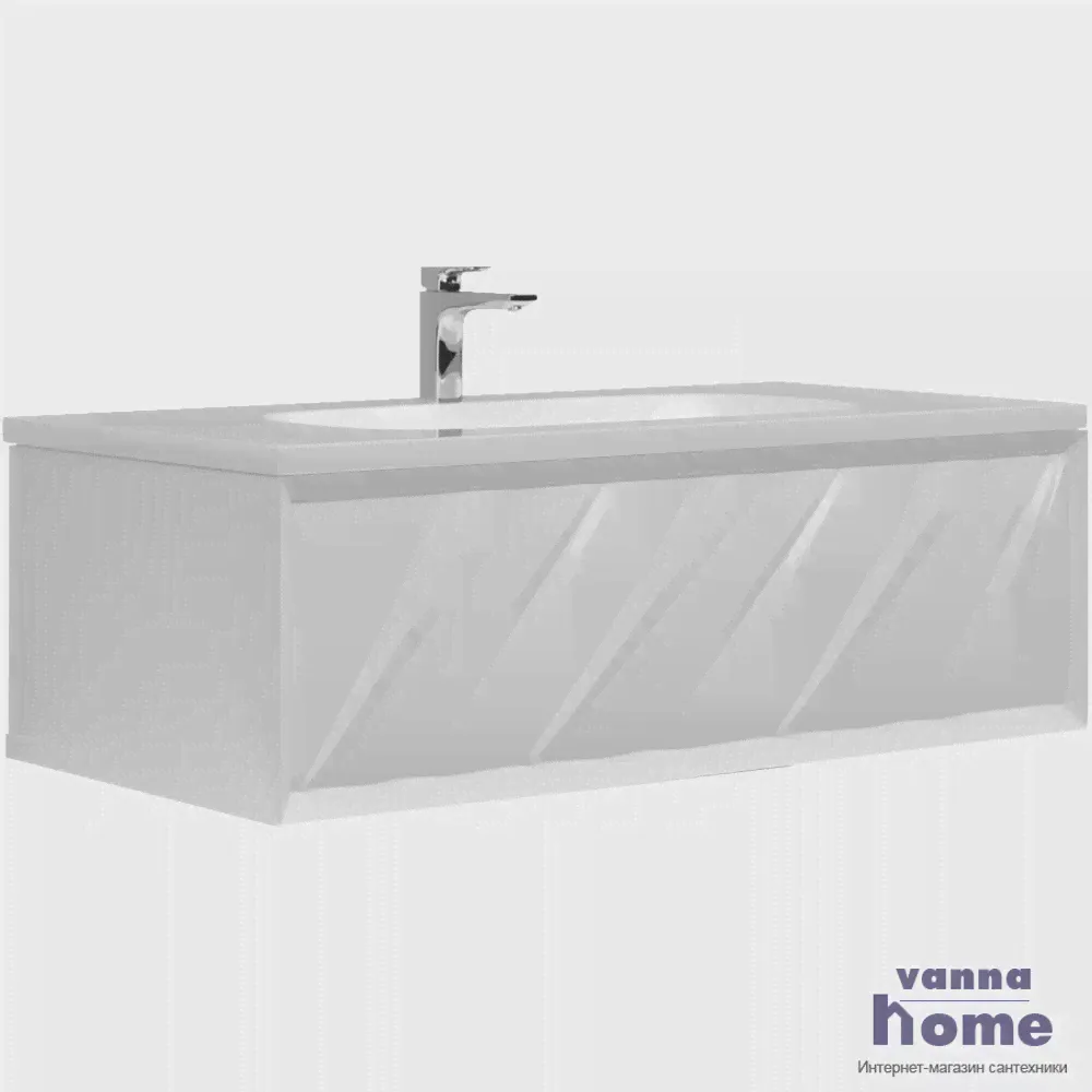 Тумба с раковиной Marka One Glace 100П, white-0