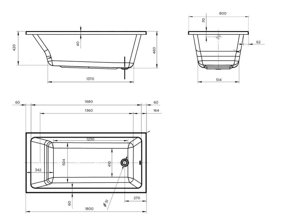 в наличии Ванна акриловая Marka One Bianca 180x80 (0) Характеристики В избранное