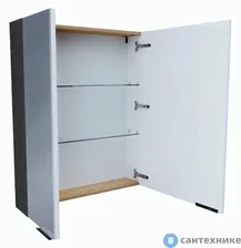 Зеркальный шкаф 1MarKa Gaula 60 2д.Black (У92541)