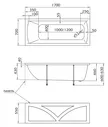 Акриловая ванна 1MarKa Modern 170х70 см пристенная, прямоугольная, объем 162 л.